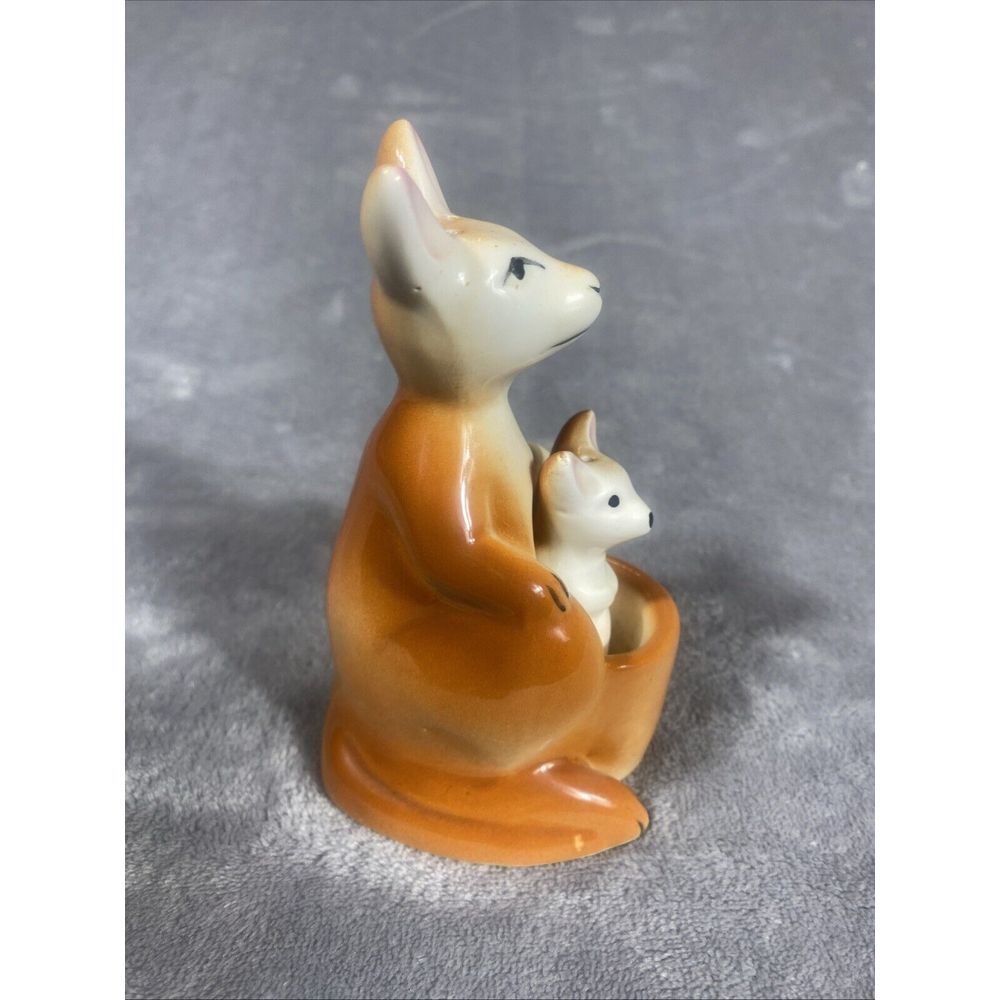 Vintage Ceramic Mom Kangaroo‎ & Baby Joey Salt Pepper Shaker Set Nesting Taiwan - Picture 5 of 9